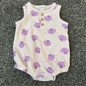 💟 BOGO! Cat & Jack Bubble Romper 0-3 Mo Pink & Purple Seashells